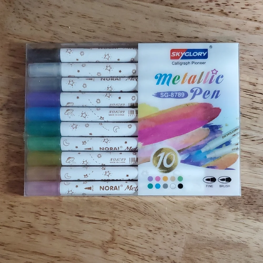 Metallic Pen Set - 10 Multicolor Metallic Markers